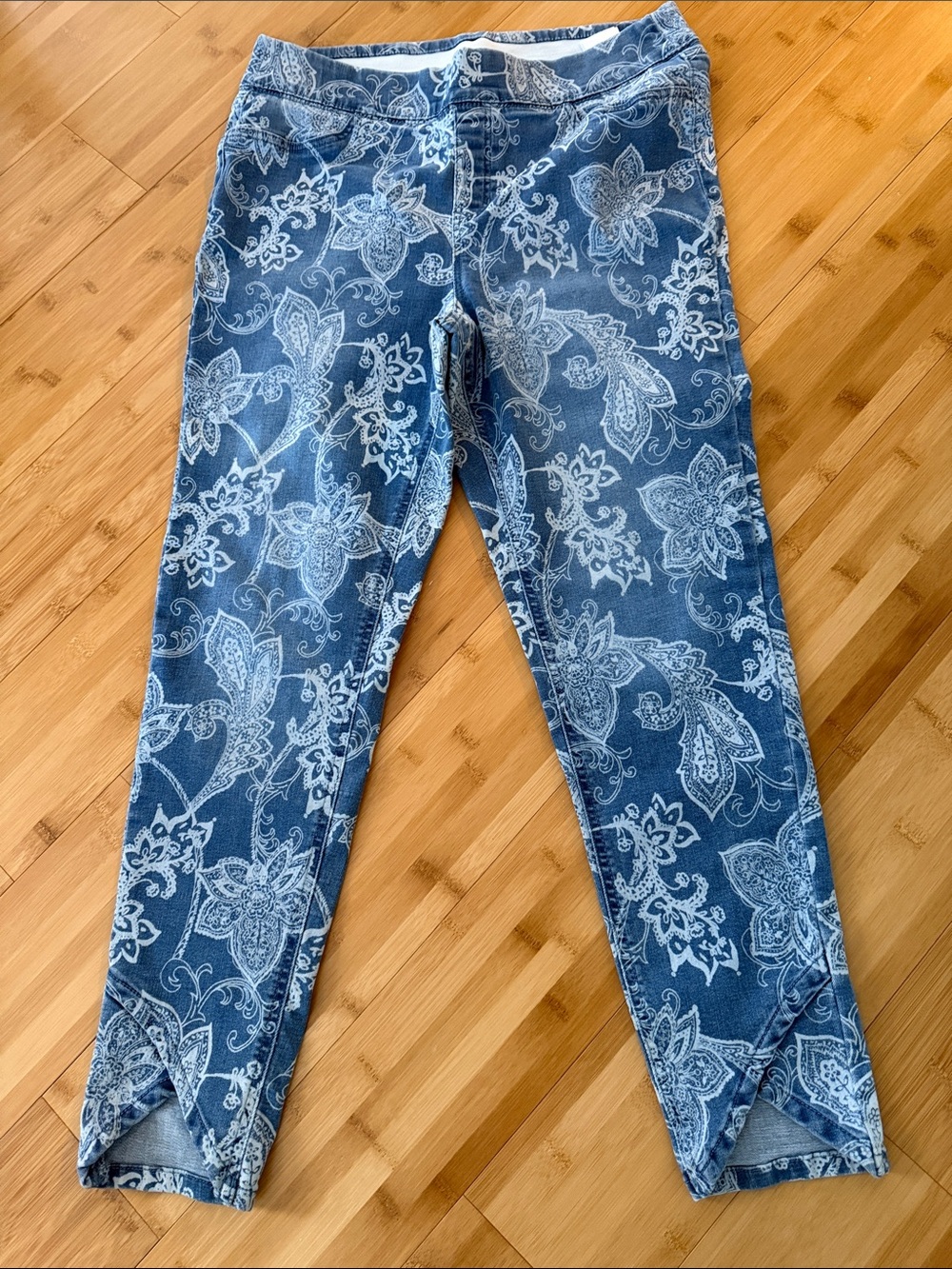 Denim & Co Blue Floral Print Jeans